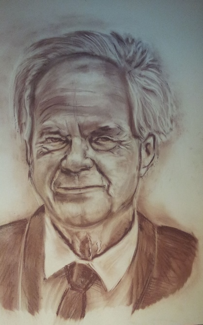 Beregi Vendel portréja, karton, pasztell, 70×100 cm, 2014