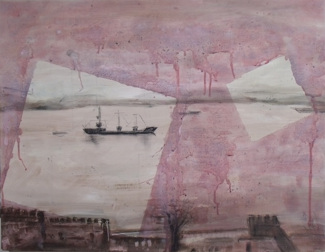 Kiemelés I., akril, vászon, 50×70 cm, 2015