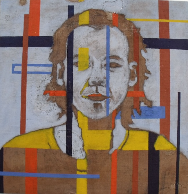 …, mint Mondrian, akril, jutavászon, 90×90 cm, 2015