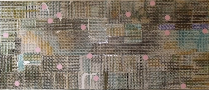 No.17, vegyes technika, vászon, 150×350 cm, 2019