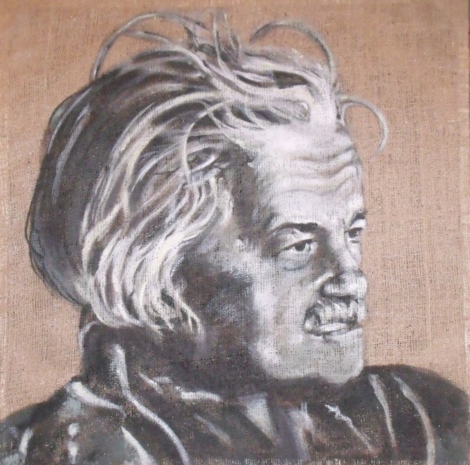 Szvetnik Joachim portréja (fotó reprodukcióról), akril, jutavászon, 90×90 cm, 2016