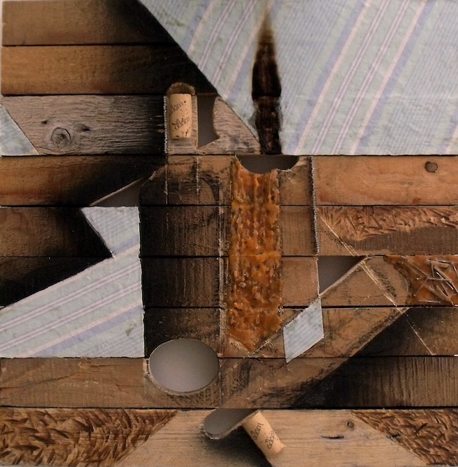 TÁ III., vegyes technika, fa, 50×50 cm, 2016