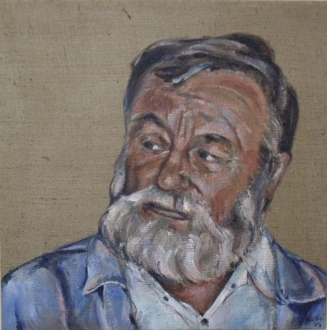 Török István portré, akril, jutavászon, 90×90 cm, 2016